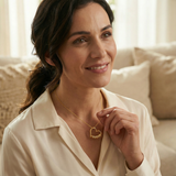 Herz Halskette mit gravierten Ringen