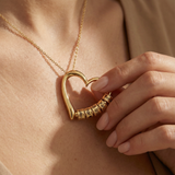 Herz Halskette mit gravierten Ringen