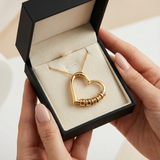 Herz Halskette mit gravierten Ringen